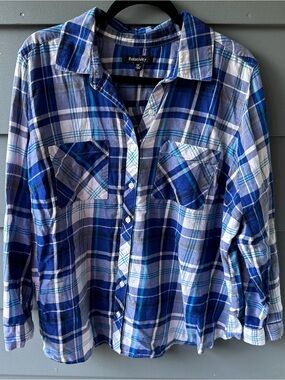 Relativity sz 2x blue plaid shirt